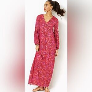 NWT Lilly Pulitzer Amaryllis Red Secret Hideaway Cleme Maxi Dress